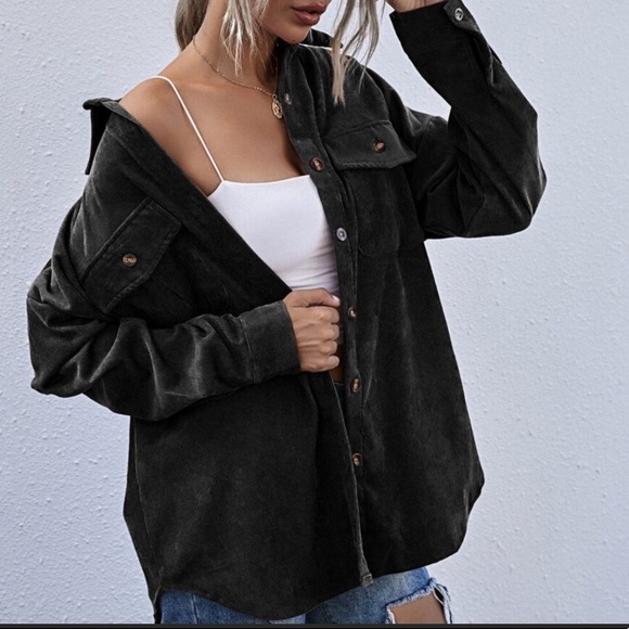 Rust brown oversized button down pocket shacket - Picture 12 of 13